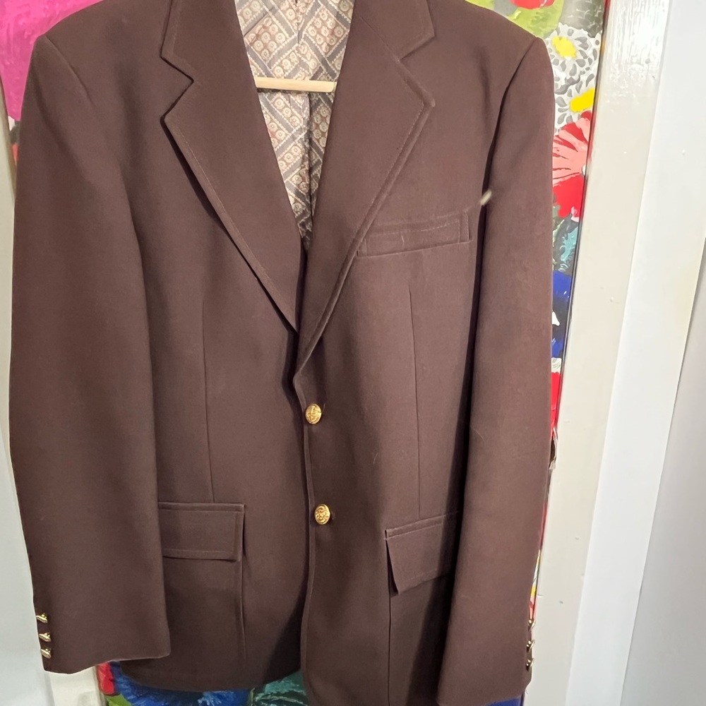 Tailored by Richmond Brothers Vintage Polyester unstructured jacket.  Brown 42L